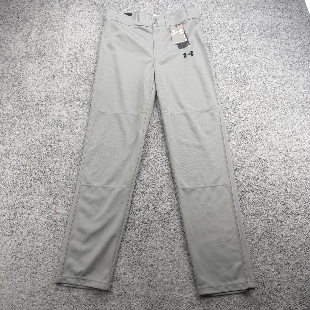 Under Armour Baseball Pants Youth Boys XL Gray Heatgear Relaxed Straight 1281188